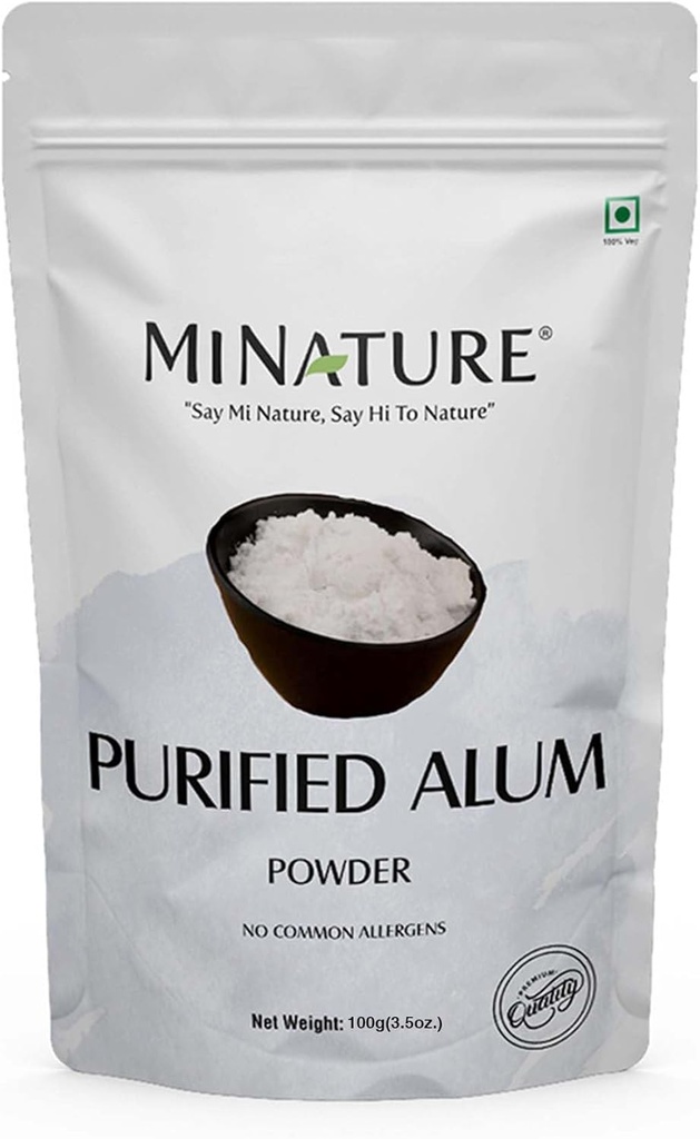 Mi Nature Alum Powder Kalium (Fitkari/Phitkari) -100% Natural Skincare for Acne, Odor Control & Water Purification Face Mask for 