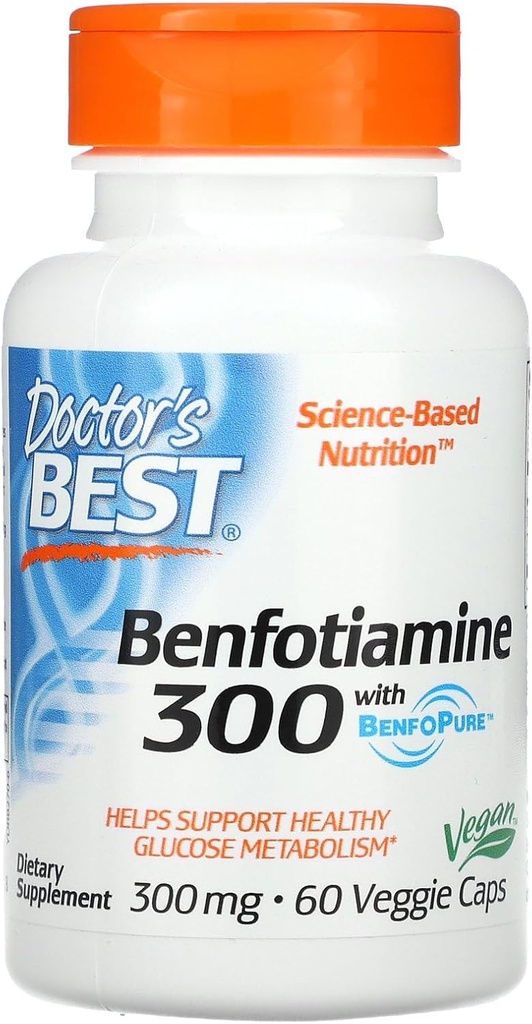 Best arts, Benfotiamine met BenfoPure, 300 mg, 60 Veggie Caps