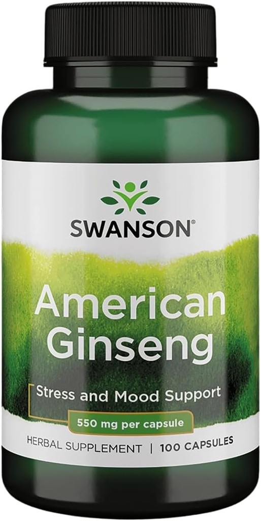 Swanson Premium Merk American Ginseng 550 Milligrammen 100 Capsules