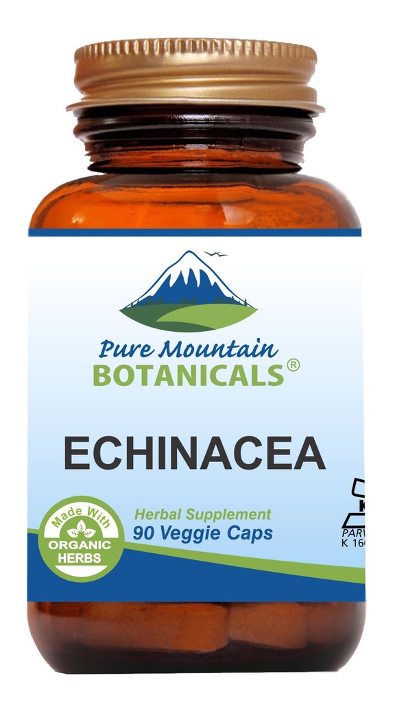 Pure Mountain Botanicals Echinacea Capsules Supplement - Kosher Vegan Caps met 420mg Biologische Echinacea Root