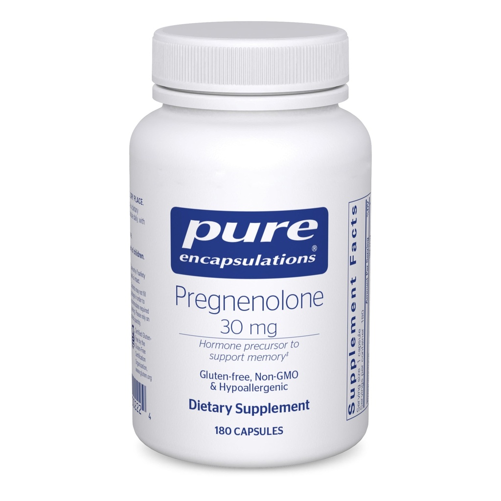 Pure Encapsulations Pregnenolone - 30 mg - Hormone ondersteuning - Geheugenondersteuning en hersensupplement - Glutenvrij & Veganistisch - 180 capsules