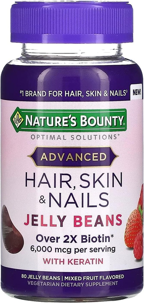 Nature's Bounty Advanced Hair, Skin, and Nails Jelly Beans 80ct, 1ea