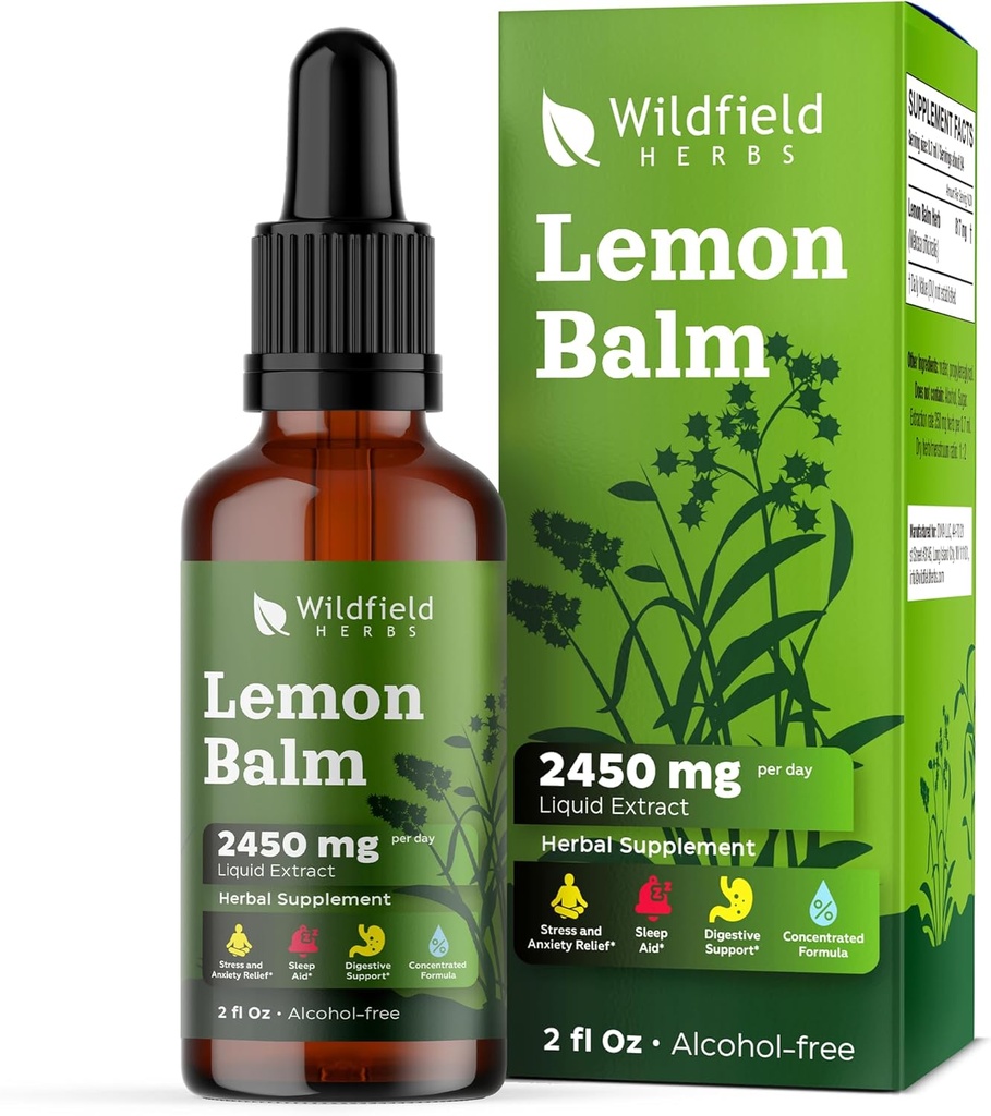 2 Lemon Balm Extract Drops Liquid 2000mg (Melissa officinalis) Kruidensupplement Absorbeert beter dan capsules, 2 maand supply, 84 servings, alcoholvrije tinctuur - 2 Oz, Pack of 2