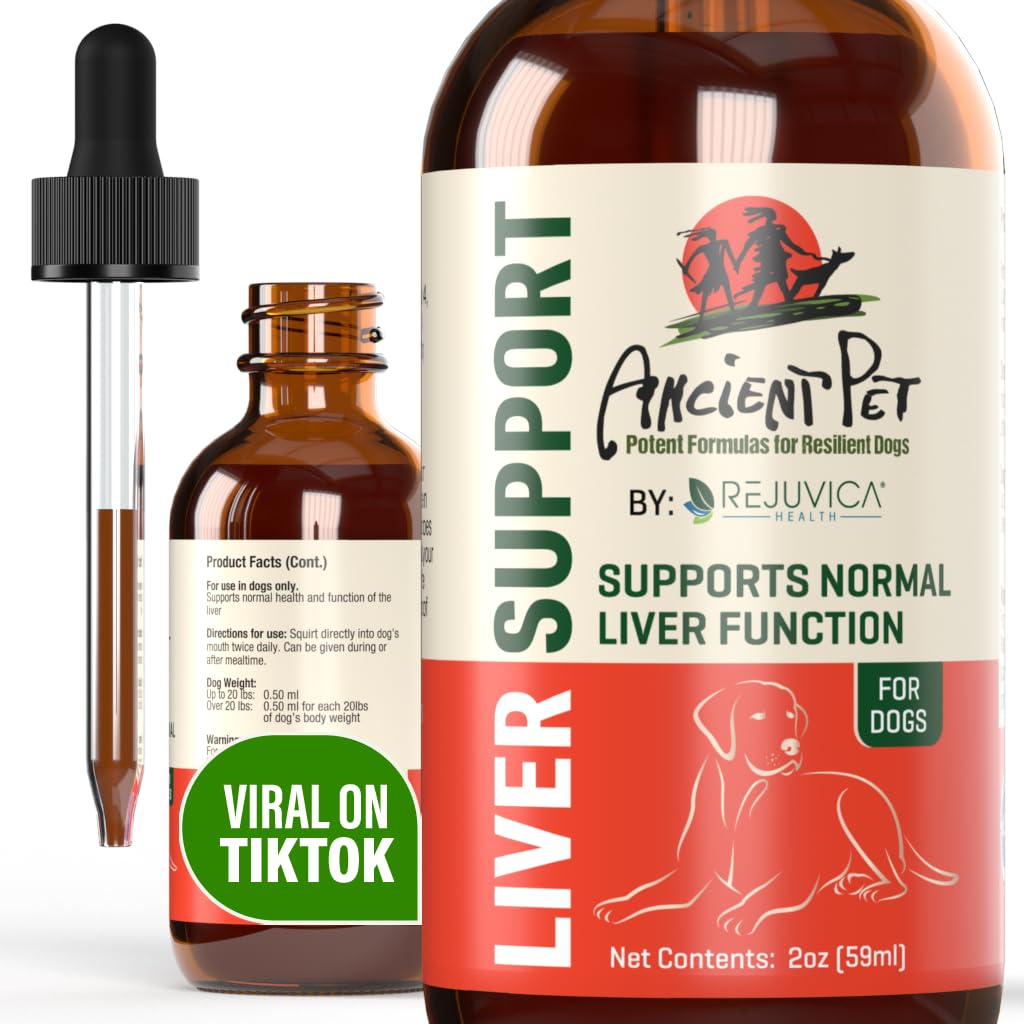 Oude Pet Lever Ondersteuning voor honden en katten - Eenvoudige vloeibare levering, Mengt gemakkelijk met voedsel of water - Melkdistel, Dandelion & Artichoke - Enhanced Absorptie - 2 fl oz