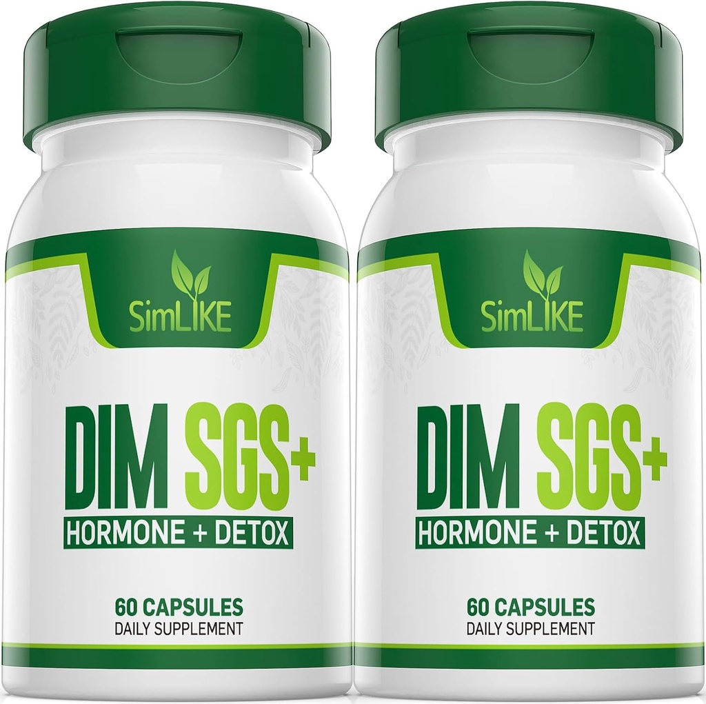 DIM SGS + - Hormone + Detox, Aanmoedigt Normale Estrogeen Metabolisme, Hormone Balance, Hormonale Acne Supplementen, Menopauze Ondersteuning,Helps Control Appetite,Promotes Detoxification(2 Packs)