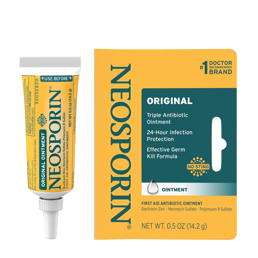 Neoclosporine originele eerste hulp antibiotische zalf met Bacitracin zink voor infectiebescherming, wondverzorging behandeling & scar verschijning Minimizer voor kleine sneeën, scrapes en brandwonden, 5 oz