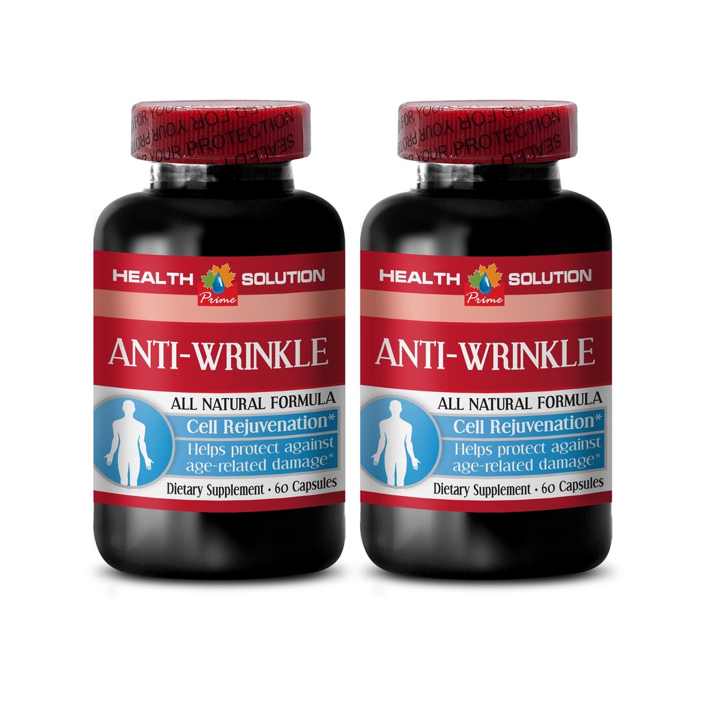 anti rimpelcapsules voor gezicht - ANTI-WRINKLE COMPLEX - Huidmineralen, Anti-aging supplement, Vitamine E collageen, serum anti rimpel, alfa lipoïnezuur, anti rimpel pillen voor vrouwen, 2 Bot 120 Caps