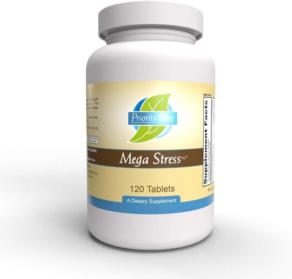 Prioriteit Een Vitaminen Mega Stress 120 Tablets - B Vitamine Complex met de voordelen van Adrenal