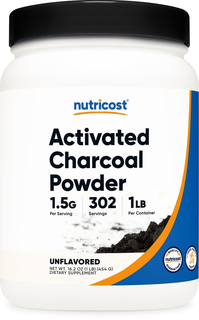 Nutricost geactiveerd Charcoal Poeder 1lb - Poeder van voedselkwaliteit, Tandpasta, Facemask, Odor Control, Vegetarisch, Glutenvrij, Non-GMO