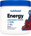 Nutricost Energy Drink Powder (Grape) (60 Servings) - Pre-workout supplement met natuurlijke smaken - Non-GMO, Gluten-Free