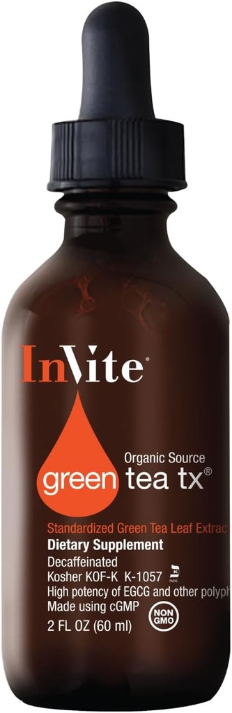 Invite Health Green Tea Tx® - Ondersteunt Immune Health - Combines Green Tea Extract en Vitamine C - One Dropperful heeft de antioxidant kracht van maximaal twee kopjes groene thee - 2 Fluid Ounces