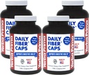 Yerba Prima Daily Fiber Caps - 180 Capsules, (verpakking van 4) - Oplosbare en onoplosbaar Dieetvezel Supplement - Colon Cleanse - Gut Health - Vegan, Non-GMO, Glutenvrije