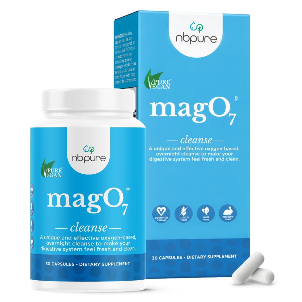 nbpure MagO7 - Nettoyage et désintoxication des colonies naturelles - Relief de constipation occasionnel, adoucissement des tabourets et support de bloatation pour les hommes et les femmes - Oxyde de magnésium ozonisé, 30 capsules