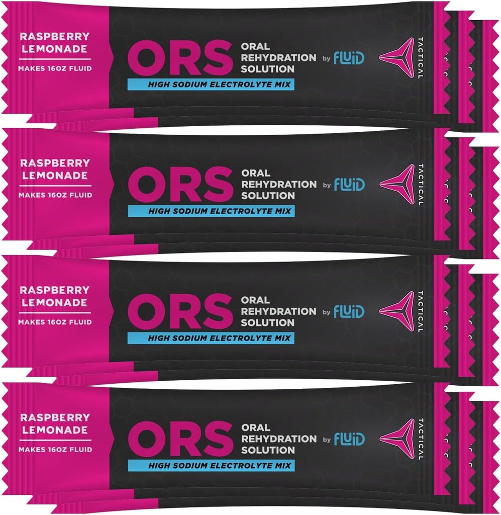 Fluid Tactical - ORS Extreme Dehydration Electrolytes, Raspberry Lemonade 