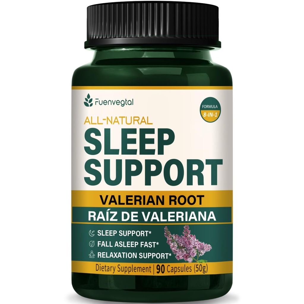 Valeriaan wortel extract slaapondersteuning capsules, Passiebloem supplement voor betere slaap, vallen slapen snel & ontspannen. Pastillas de Valeriana y Pasiflora para Dormir Profundamente. Aantal