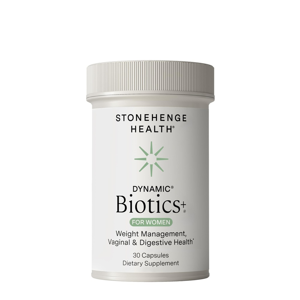 Stonehenge Health Probiotica 70 Miljard CFU + 24 Strains, Prebiotic, Dynamic Biotics+ for Women, New Formula for Weight Management, Digestief & Vaginaal Ondersteuning, Vertraagde Release Plank Stable Non-GMO