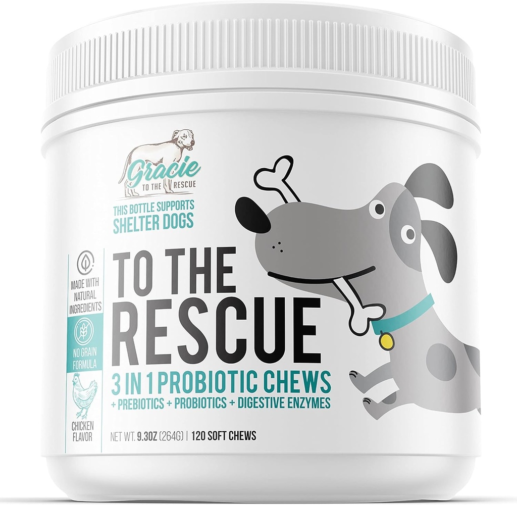 Mâches probiotiques pour chiens, soutien à la santé digestive, probiotiques pour chiens et enzymes digestives, Mâches probiotiques pour chiens, chiens probiotiques, chiot probiotiques, probiotiques pour chiens - 120 Mâches molles
