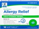 Quality Choice Allergie Relief, 24 uur Non Drowsy Allergie Relief for Indoor & Outdoor Allergies, Antihistaminica Loratadine 10 mg, Liquid Filled Softgels, 10 Tellen