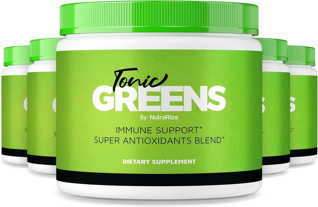 (5 Pack) Verts toniques, Supplément tout naturel dans un pot pour le soutien immunitaire, Verts toniques, Delicious Way to Detox The Body, Poudre vert tonique pour la santé et le bien-être (150 portions)