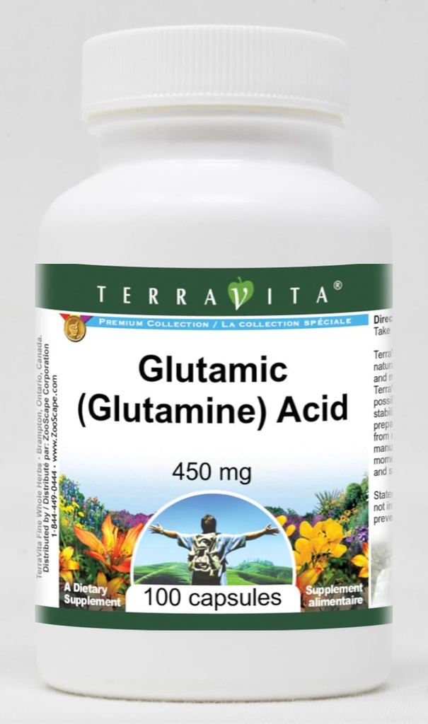 Glutaminezuur - 450 mg (100 capsules, ZIN: 513331)