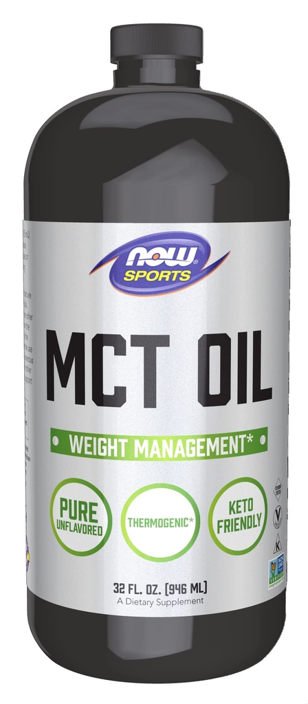 NOW Foods Sports Nutrition, MCT (Medium-keten triglyceriden) Oil 14 g, Weight Management, Liquid, 32 ounce