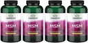 Swanson MSM - Essential Minerals Promoting Mobility & Joint Health Support - Helpt bij het behoud van Connective Tissue Health Include Cartilage, Collageen, & Hair - (240 Capsules, 1000mg Each) 4 Pack