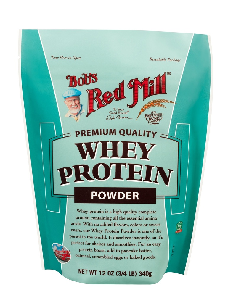 Bob's Red Mill Whey Protein Powder 12 once Package May Vary, Rouge, sans saveur, 12 Once