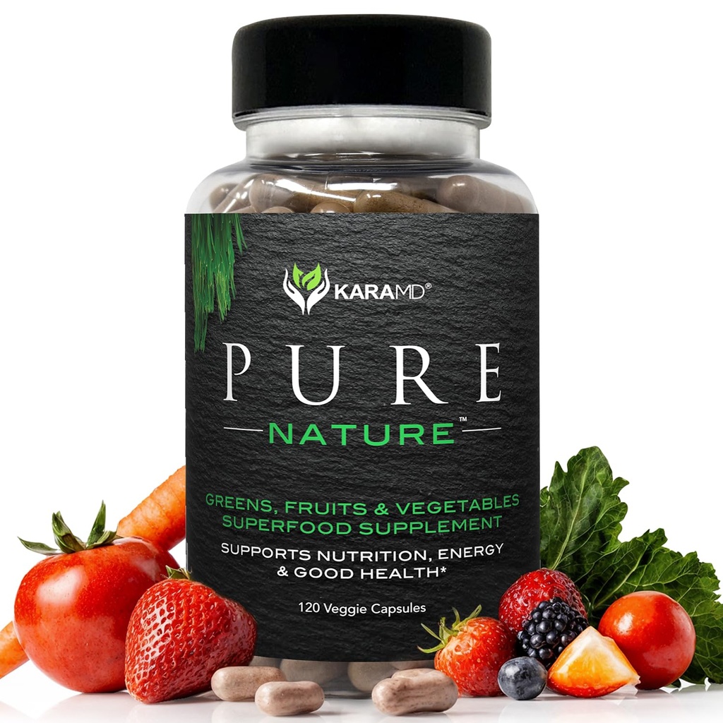 KaraMD Pure Nature (en anglais seulement) Supplément vert, fruit et légumes Vitamines, fibres et antioxydants (en anglais seulement) 20 Suppléments fruits et légumes pour l'énergie et la digestion (30 portions)