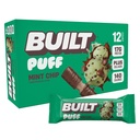 Built Bar, Puff Protein Bars, Mint Chip Puff, 17g Proteine Snacks, On-The-Go Bars, Slechts 140 Calorieën, 6g Suiker, Collageen, Glutenvrij, 12 Tellen
