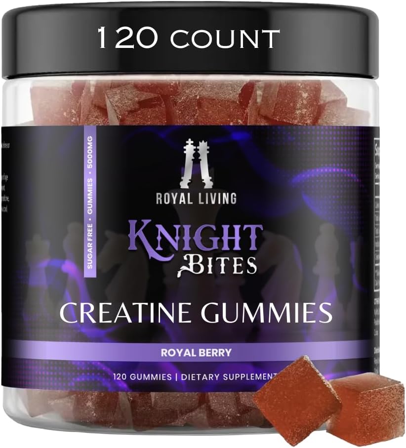 Suikervrij Creatine Monohydraat Gummies 5g voor mannen & vrouwen, Kauwtabletten Creatine Monohydraat voor spiergroei & herstel, Vegan, Mixberry Flavor, 120 Tel.