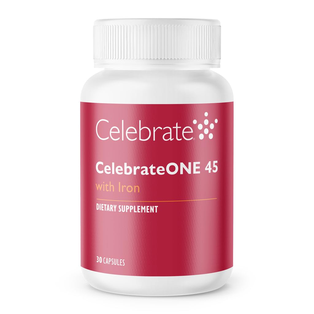Célébrez les vitamines Célébrez L'ONE 45, 45 mg de fer - Une fois par jour Multivitamine bariatrique, Vitamines et minéraux essentiels - Supplément gastrique et gastrectomie (30 capsules)