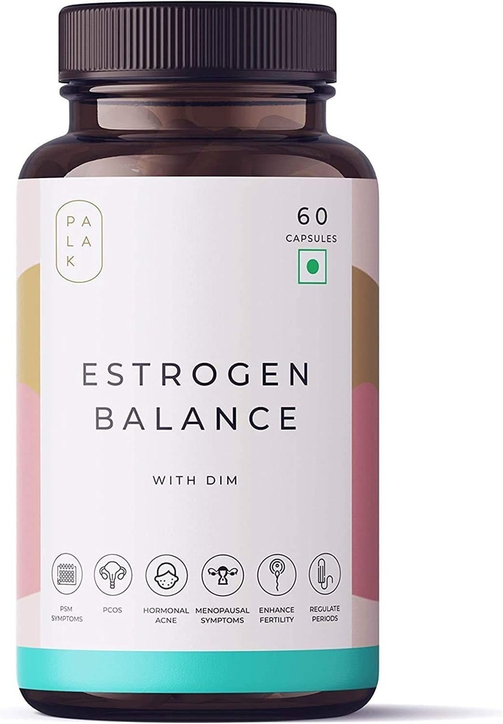 Palak Notes: Miduty Estrogen Balance with DIM for fibroids, premenstrual Syndrome, PCOS, Black Cohosh Root Powder Gluten Free & Non GMO: 60 Capsules