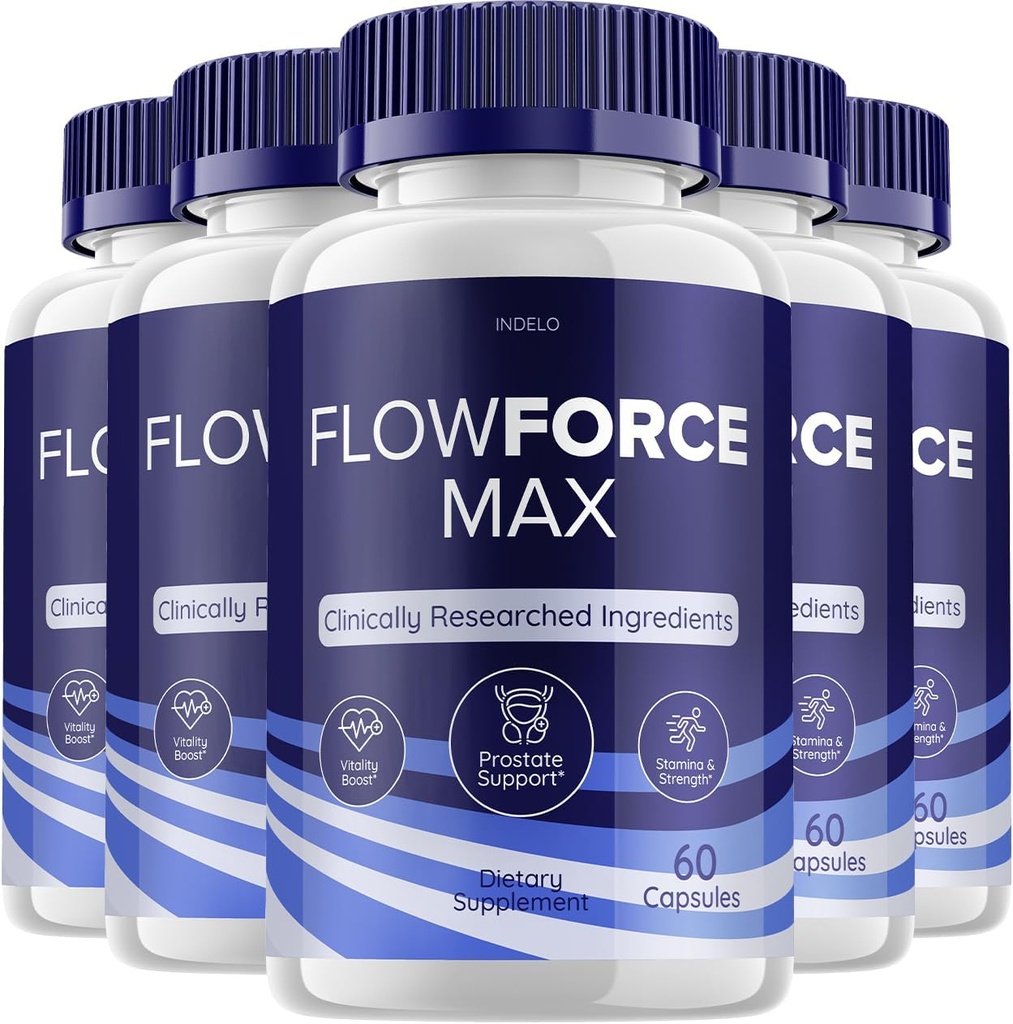 (5 Pack) Flowforce Max Supplement Advanced Energy, Supplement voor mannen, Flow Force Control Supplementen Flowforce Max voor mannen Gezondheid, Flowforce Reviews (300 Capsules)