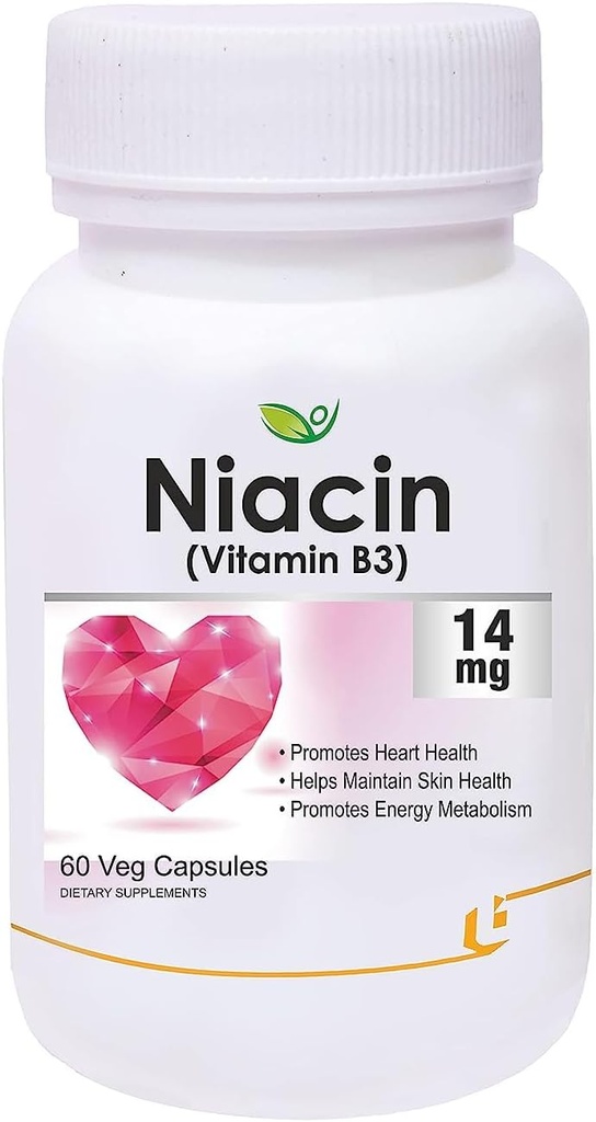 Nutraceuticals Niacin 14mg Vitamine B3 met Inositol 50mg Supplement - 60 Veg Capsules