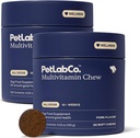 PetLab Co. 22 en 1 Dog Multivitamine - Soutien de la réponse immunitaire du chien, de la peau, du manteau, des articulations et de la santé globale - Vitamines A, E, D, B12, Minéraux, Antioxydants - Saveur de porc à croquer