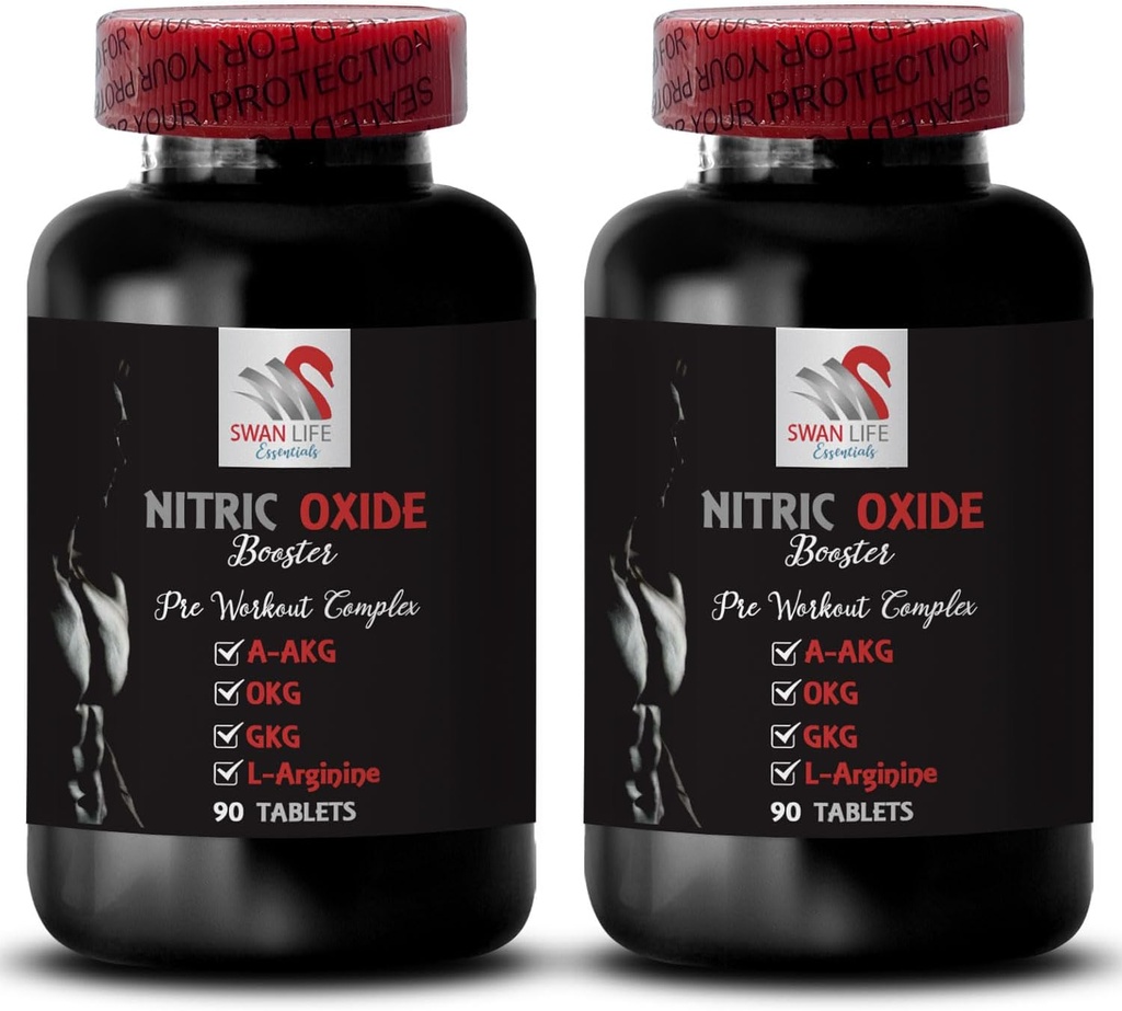 Calcium-alfa-ketoglutaraat - NITRIC OXIDE BOOSTER - Nitric oxide poeder L-arginine, Spierpomp, Krachttraining, Oefenkracht, Athletische boost, GKG supplement 2 Fles 180 Tabletten