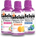 Bluebonnet Liquid Calcium citraat Magnesium citraat, vitamine D3- bundel van oranje, bosbessen en aardbeien smaak, 3 fles van 16 Fl Oz Elke (48 Fl Oz Totaal)