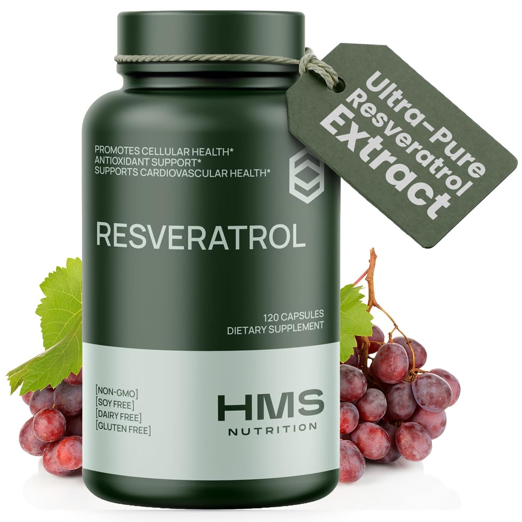 Resveratrol 1400mg 120 Capsules High Potency Trans-Resveratrol met krachtige antioxidanten Acai Grapeseed Green Tea Ondersteunt Cellulair en cardiovasculaire gezondheid Anti-Aging