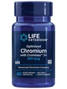 Prolongation de vie Chromium optimisé avec Cromex 3+ 500 mcg, Santé du métabolisme, Équilibre sain, Végétarien, Sans gluten, Non-OGM, 500 mcg, 60 Capsules végétariennes