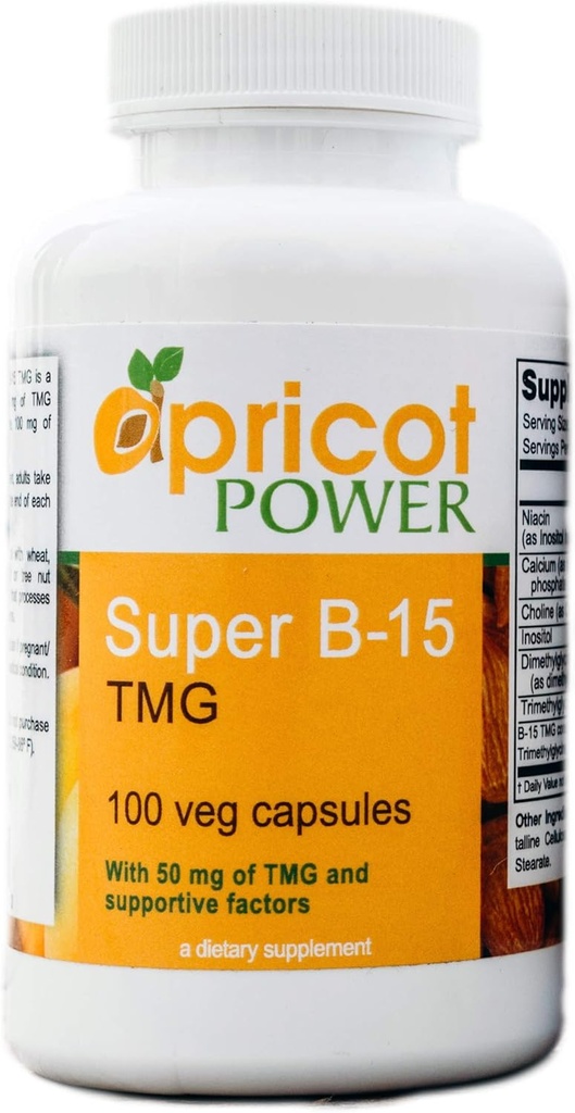 Abricot Power Super B-15 Non Toxic Pangamiic Acid - Health Oxygen Levels & Energy - 100 Veg Caps