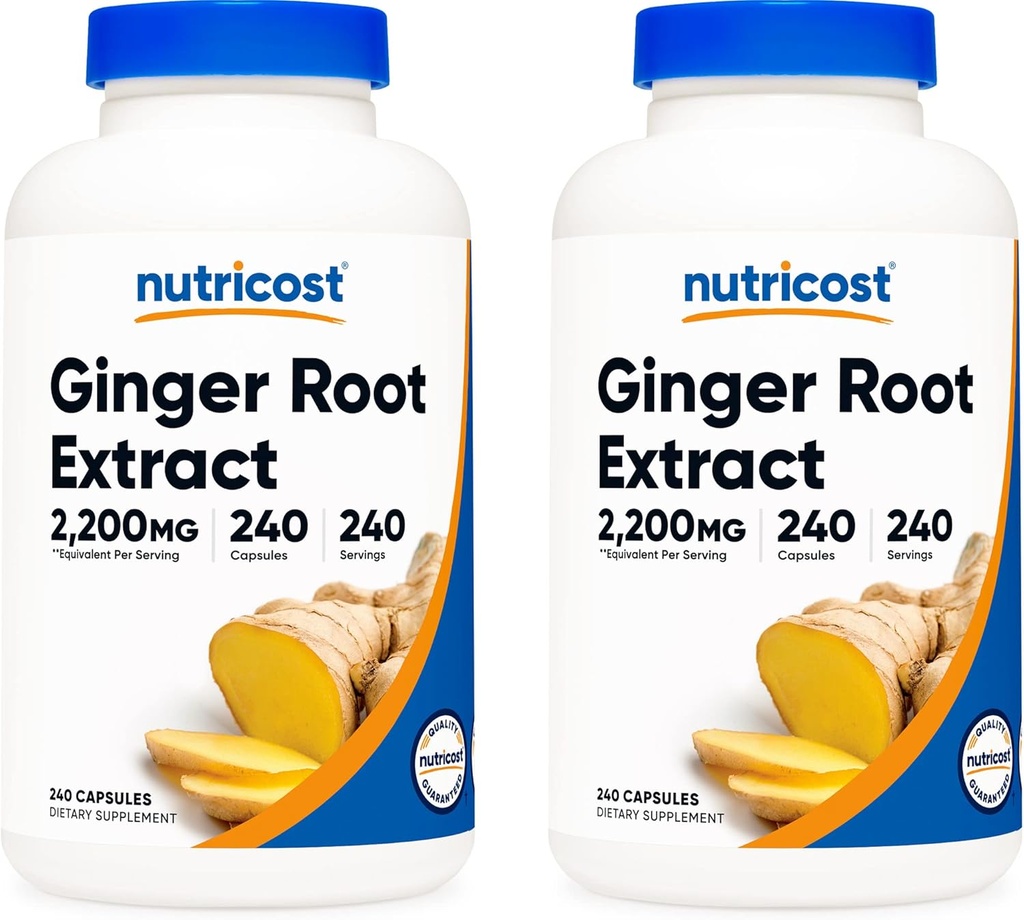 Nutricost Gemberwortel Extract 550mg, 240 Capsules (2 flessen)