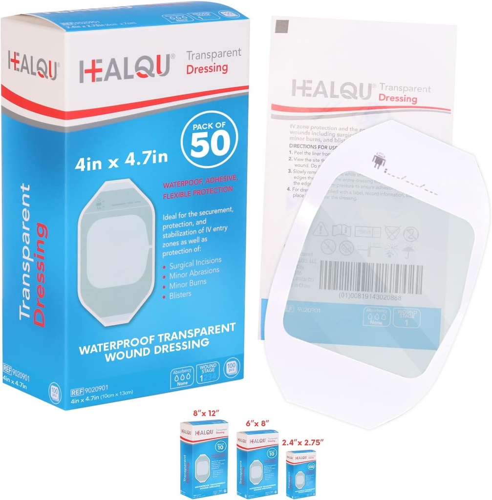 Transparante film dressing 4" x 4,75" (50 Pack) 