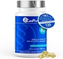CanPrev K2 120mcg met biologische kokosolie, 120 Softgels 120-Day Supply - verbeterde absorptie voor optimale bot- en tandenondersteuning, hoge potentie vitamine K2 voor het behoud van sterke botten en tanden