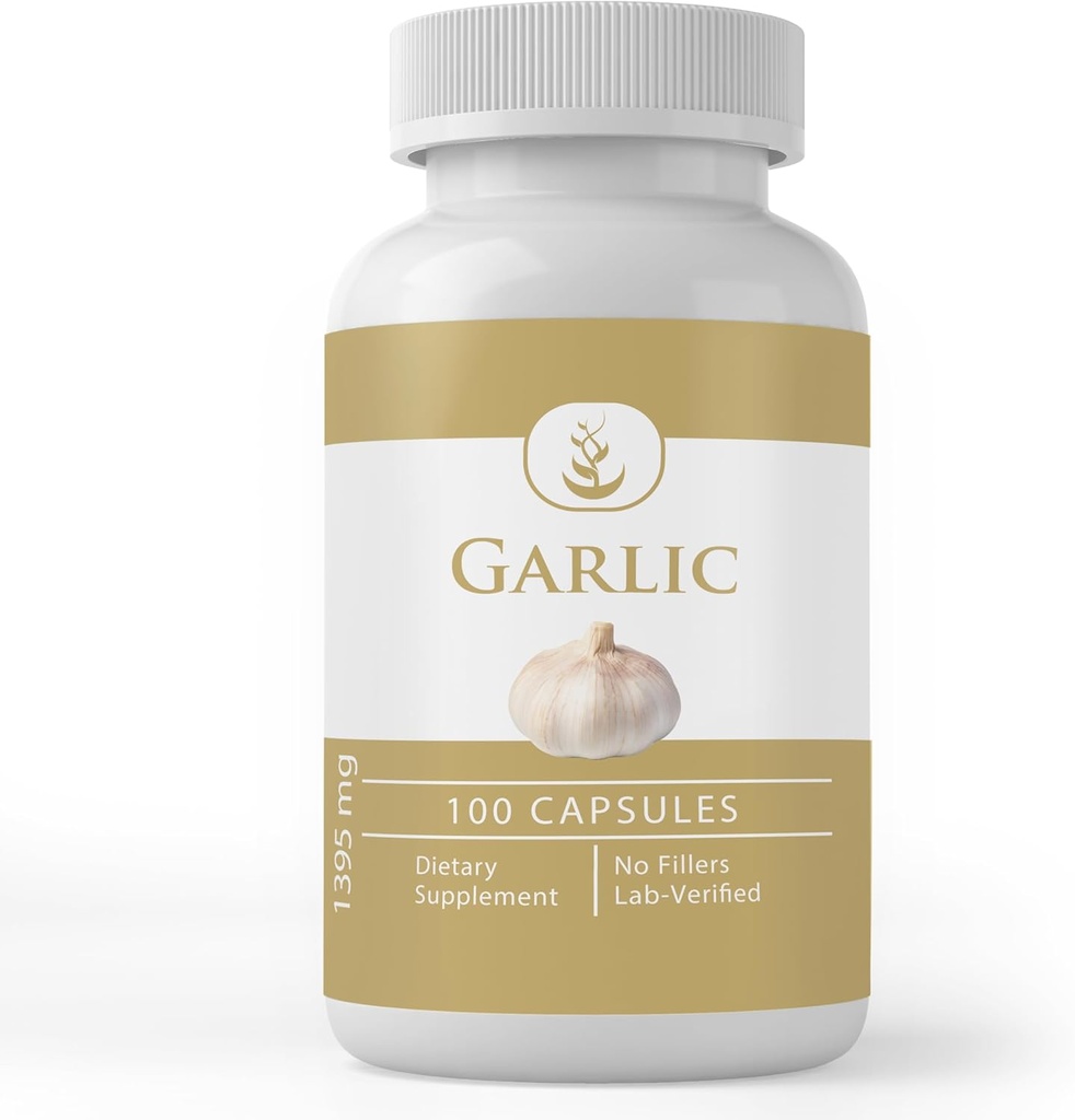 Pure Original Ingrediënten Knoflook Capsules, (100 capsules) Altijd zuiver, Geen additieven of fillers, Lab geverifieerd (100 capsules)