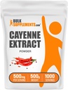 BulkSupplements.com Cayenne Pepper Extract Powder - Capsaicin Supplement, Capsicum Extract - 500mg of Cayenne Extract per Serving, Cayenne Supplement - Gluten Free (500 Grams - 1.1 lbs)