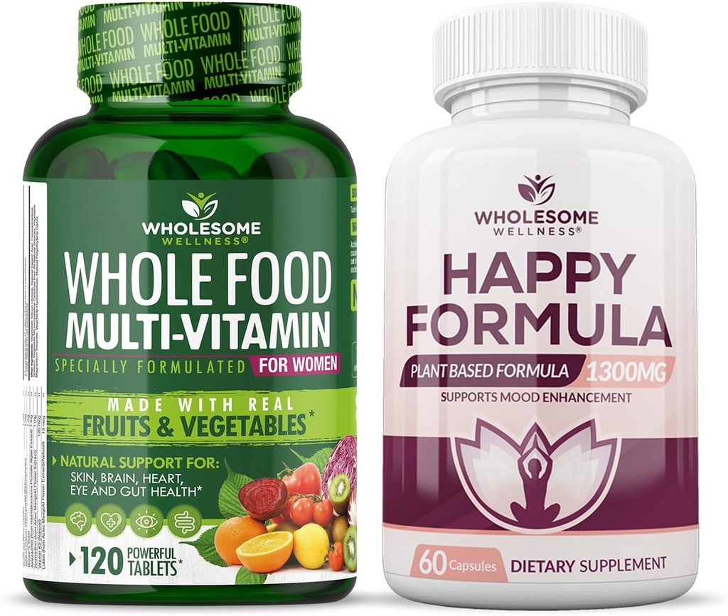 Geheel Wellness Geheel voedsel Multivitamine voor vrouwen - Natuurlijke Multi Vitaminen, Mineralen, Biologische Extracten Gelukkig Formule Natuurlijke Formule Relief Supplement Bundle