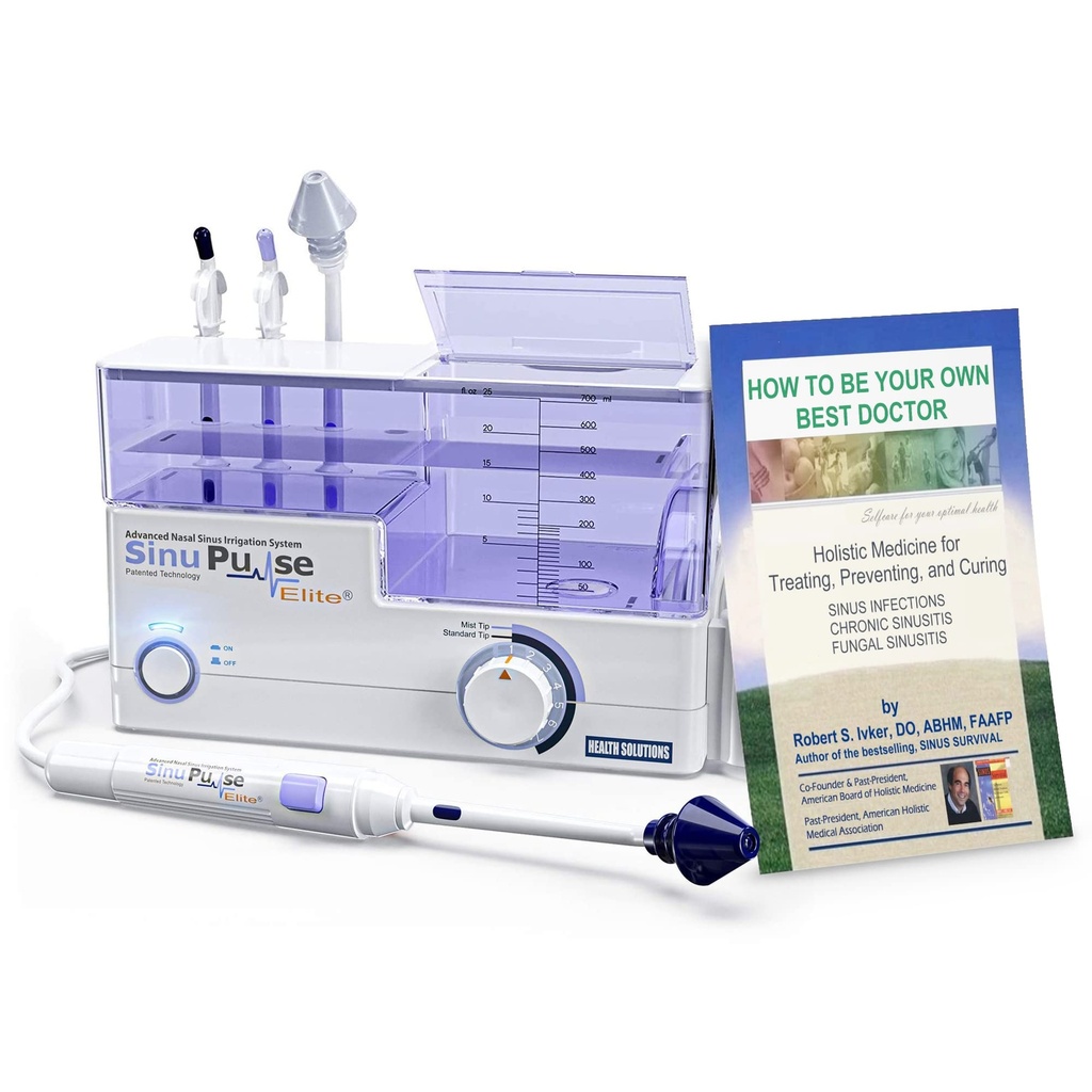 SinuPulse Elite Geavanceerde neus besproeiingssysteem, pulserende neus congestie Relief & Sinus Sinse Machine, effectiever dan Neti Pot, neusspray of neuswas fles, met 30 SinuAir pakketten