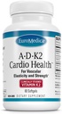 EuroMedica A•D•K2 Cardio Health - Cardio Health & Vasculaire Elasticiteit en Sterkte Ondersteuning - Cardiovasculaire Ondersteuning Supplement met Vitaminen A & D3 - Aids Blood Vessel Elasticity - 60 Softgels