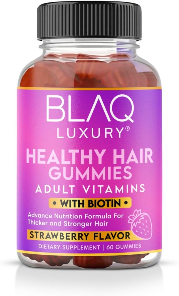 Blaq Luxe Biotine Gummies - Haargroei Vitaminen met 5000 mcg Biotine per Serving 