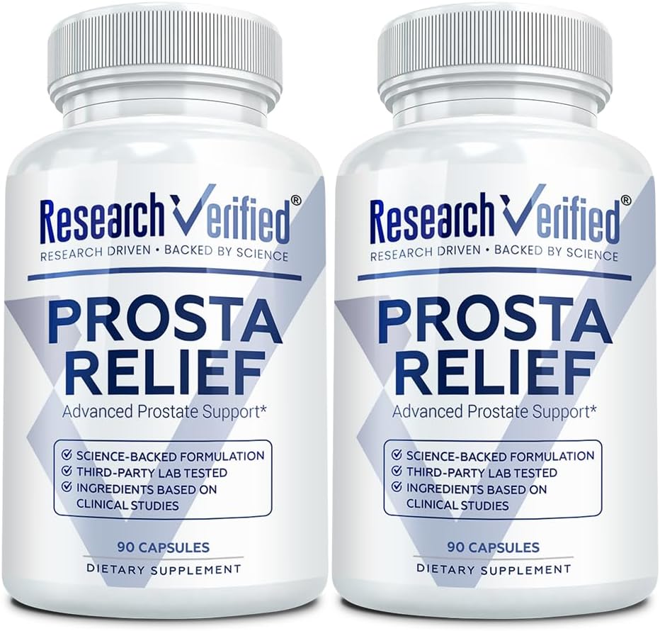 Recherche Verified® Prosta Relief - Saw Palmetto and Bioperine® - Prostate Health; Bladder & Urinary Health, Drive and Performance; Pure Natural, 90 Capsules (Pack of 2)